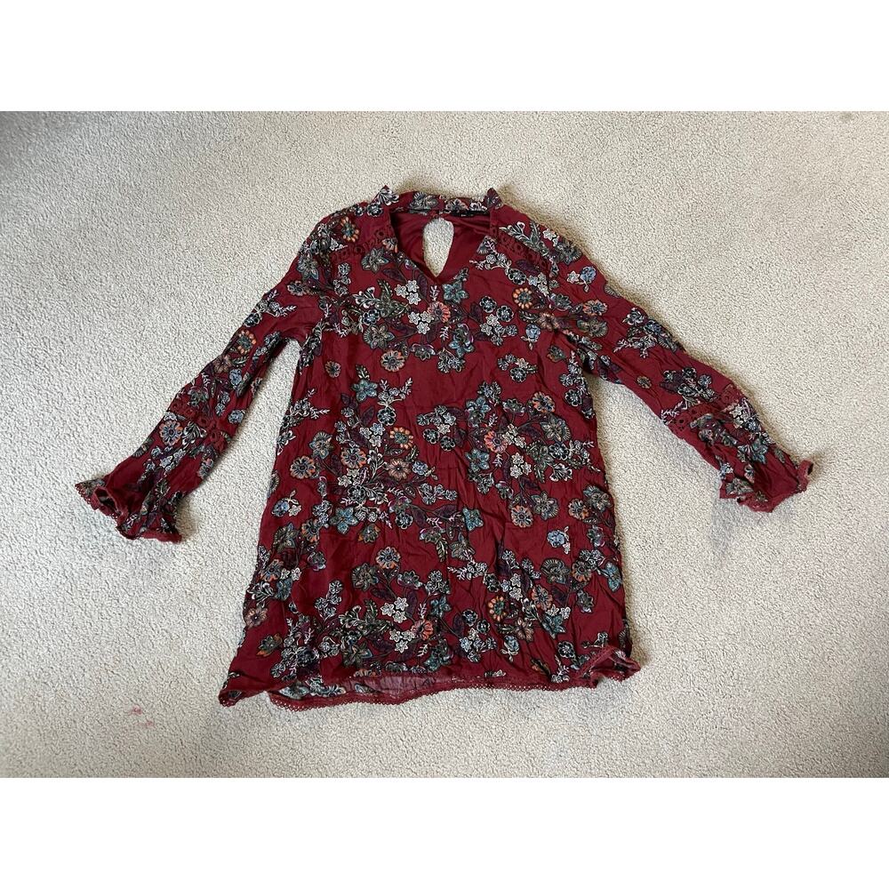 Blu Pepper womens large floral blouse dress